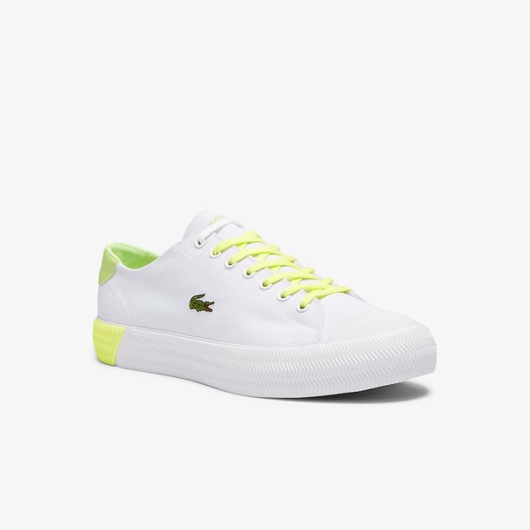 Lacoste Gripshot Canvas and Lær Plimsolls Hvite Lyse Gul | qOAydeWj