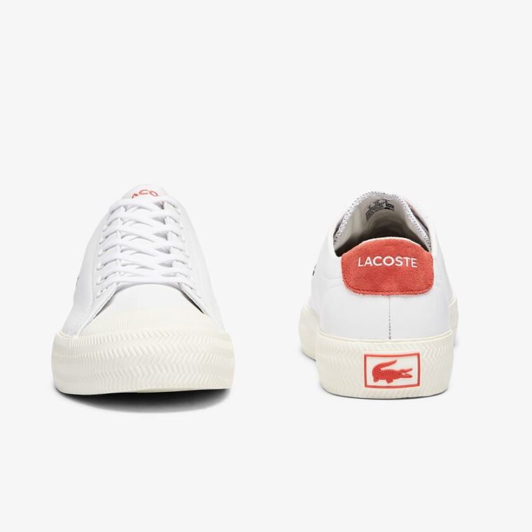 Lacoste Gripshot Lær Sneakers Hvite Beige | j6eQuVPv