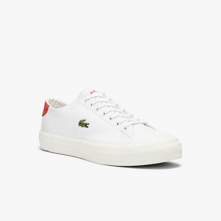 Lacoste Gripshot Lær Sneakers Hvite Beige | j6eQuVPv