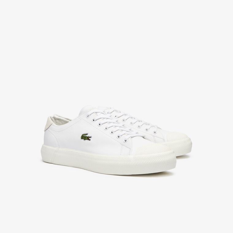 Lacoste Gripshot Lær Sneakers Hvite Grå | HfNswFb5