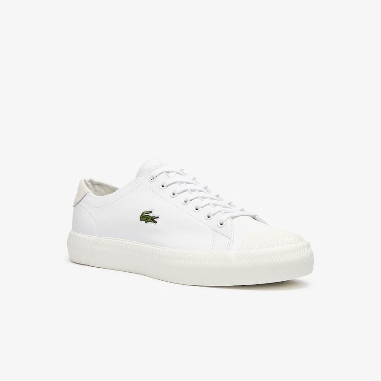 Lacoste Gripshot Lær Sneakers Hvite Grå | HfNswFb5