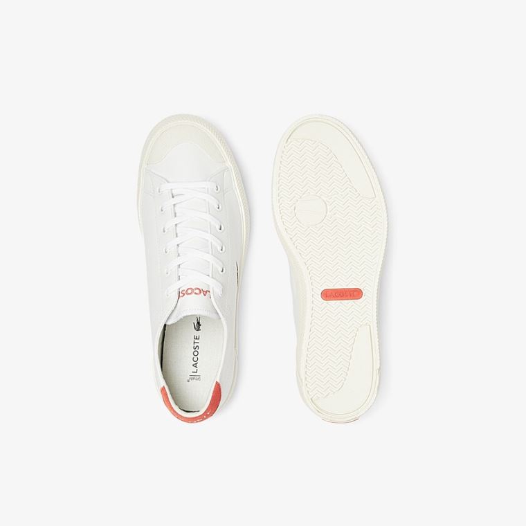 Lacoste Gripshot Lær and Semsket Skinn Sneakers Hvite Beige | myMiI8rA