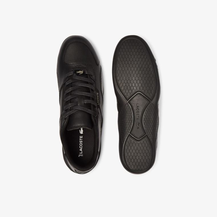 Lacoste Hapona Lær and Syntetisk Sneakers Svarte | qooe7COM