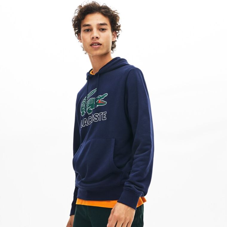 Lacoste Hette Fleece Sweatshirt Marineblå Blå | ImPSLXay