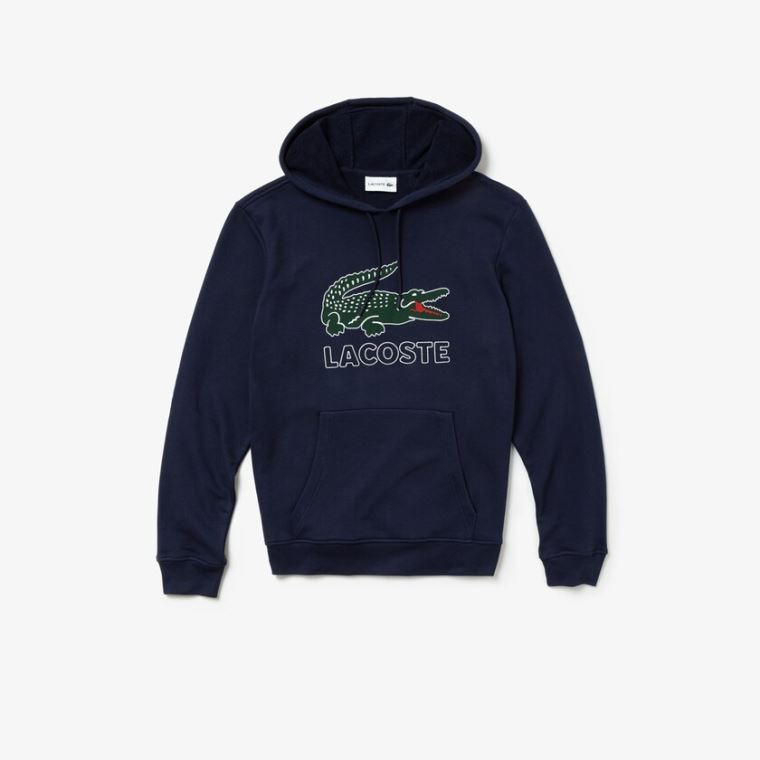 Lacoste Hette Fleece Sweatshirt Marineblå Blå | ImPSLXay