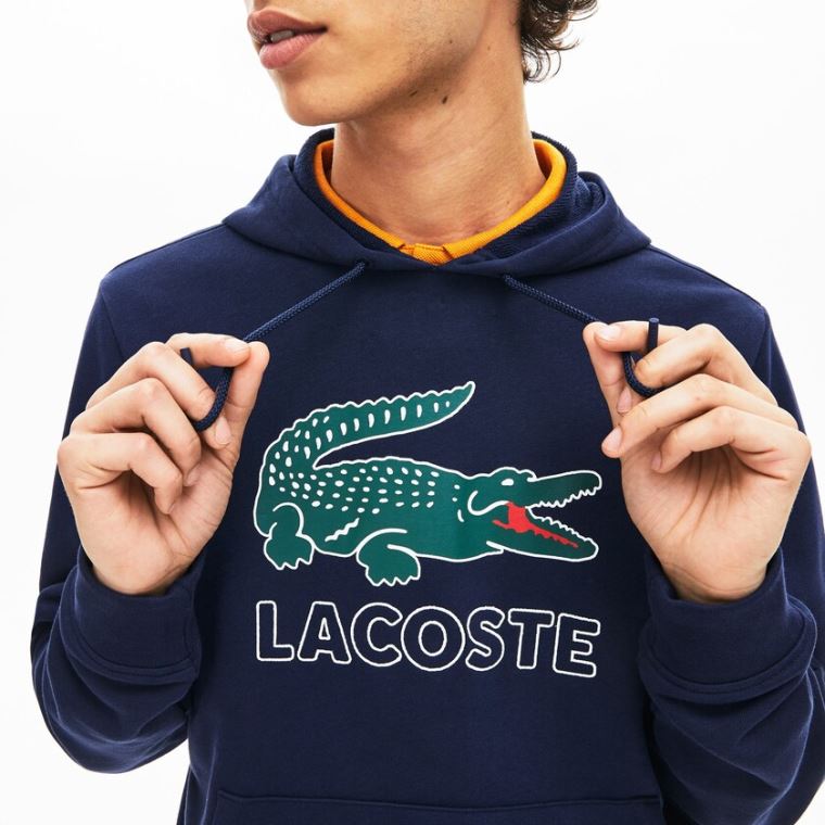 Lacoste Hette Fleece Sweatshirt Marineblå Blå | ImPSLXay