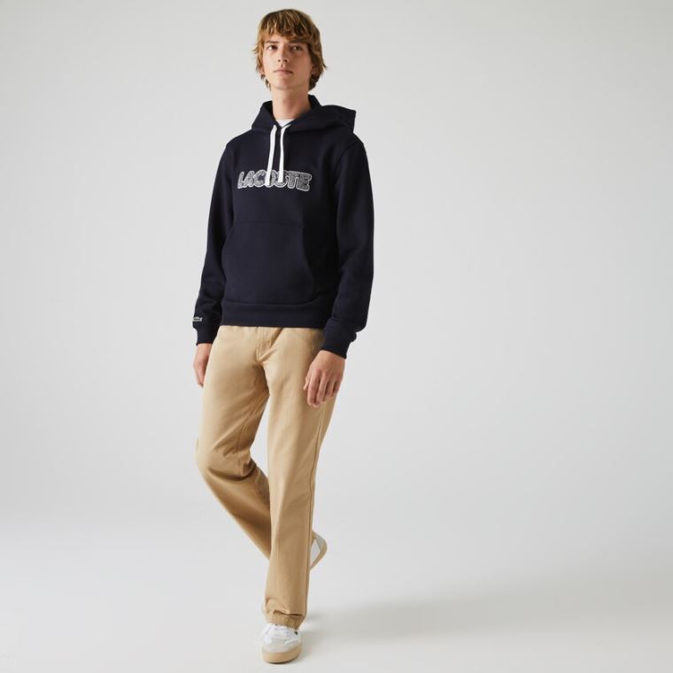 Lacoste Hette Fleece Sweatshirt Marineblå Blå | NWcVX7pP