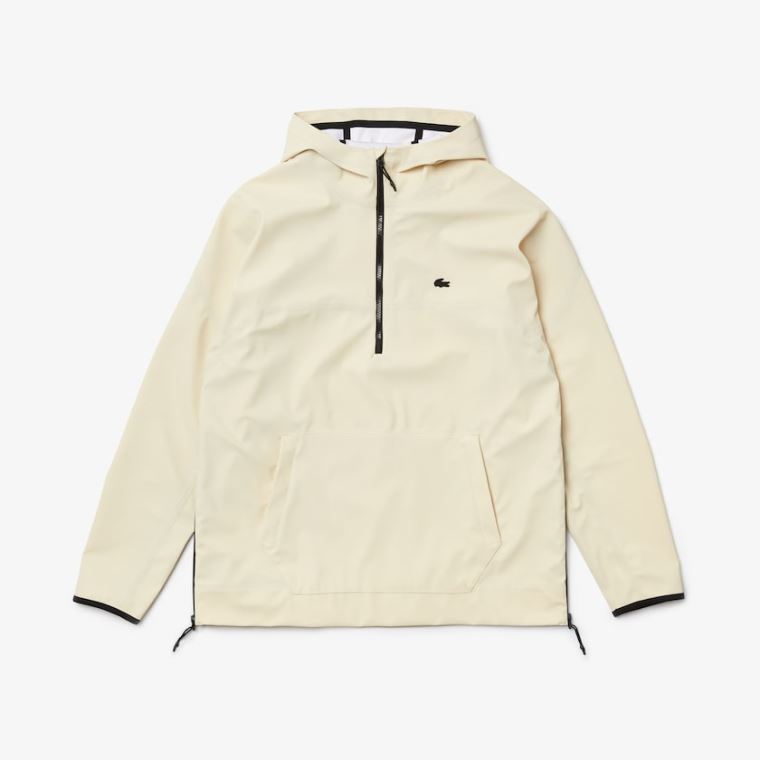 Lacoste Hette Lette Hybrid Pullover Jacket Beige | Hb9p5WgI