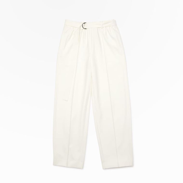 Lacoste High-Waisted Flared Wool Blend Pants Hvite | h45MaFZm