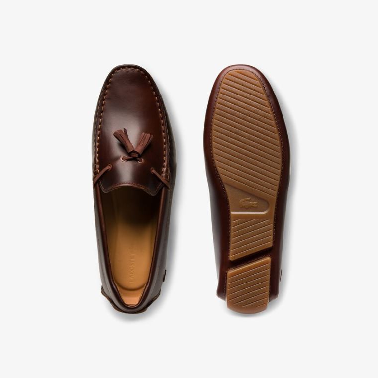 Lacoste Kjoler Piloter Tassel Loafer Brune Brune | Cv6M0p3s