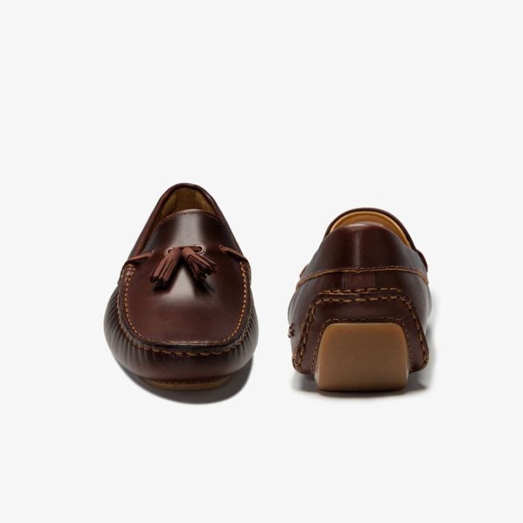 Lacoste Kjoler Piloter Tassel Loafer Brune Brune | Cv6M0p3s