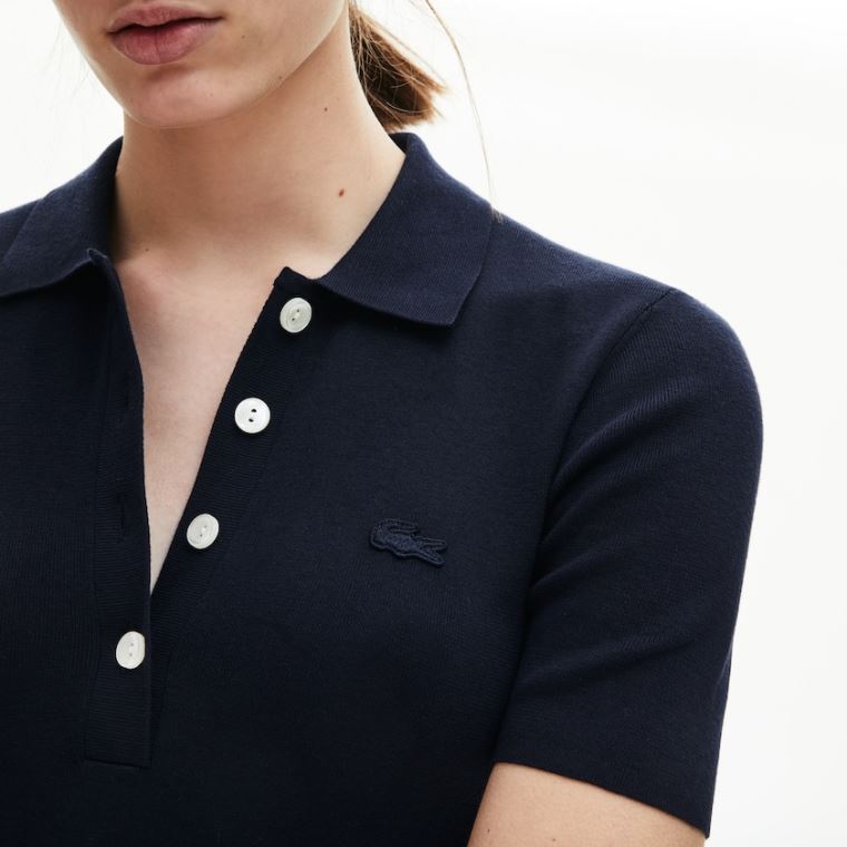 Lacoste Knit Polo Kjoler Marineblå Blå | 0AmKeqww