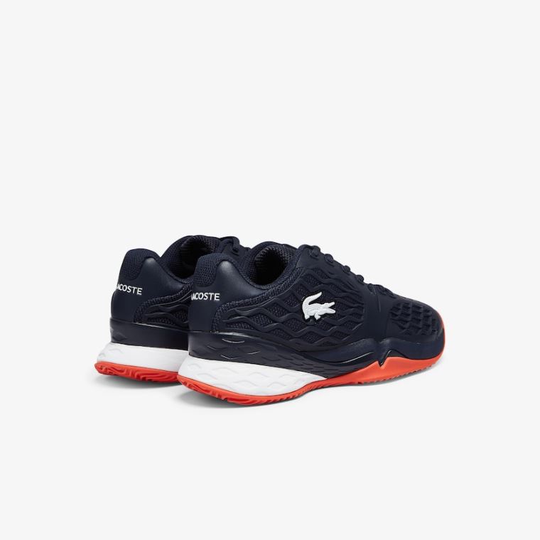 Lacoste LC Scale Roland Garros Tekstil Sneakers Marineblå Rød | 9UZYlQAl