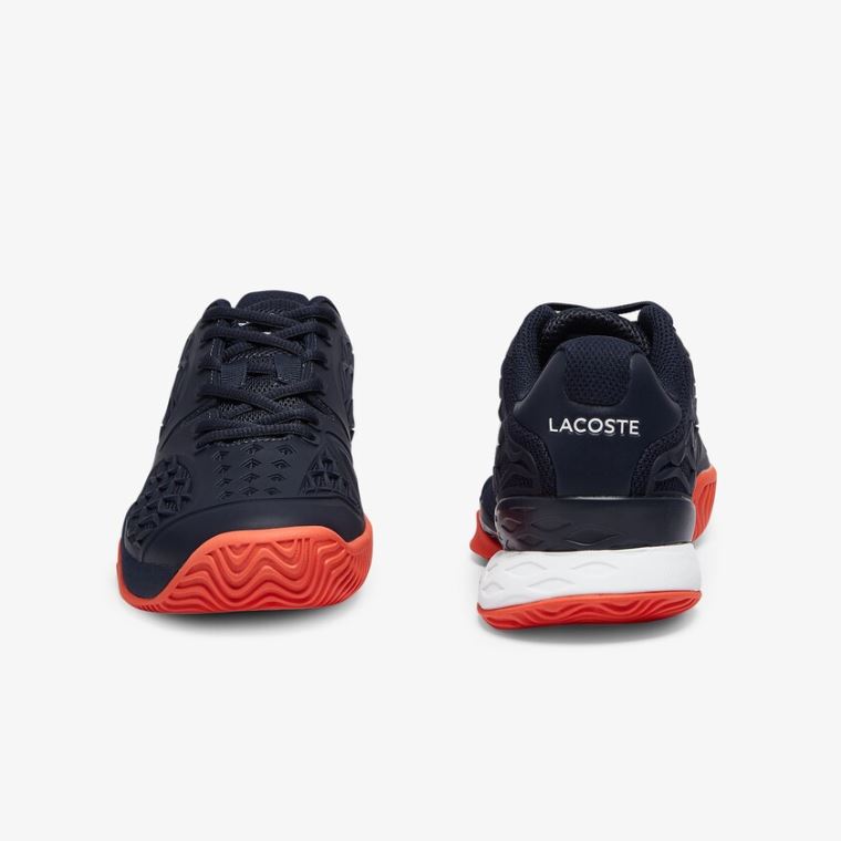 Lacoste LC Scale Roland Garros Tekstil Sneakers Marineblå Rød | 9UZYlQAl