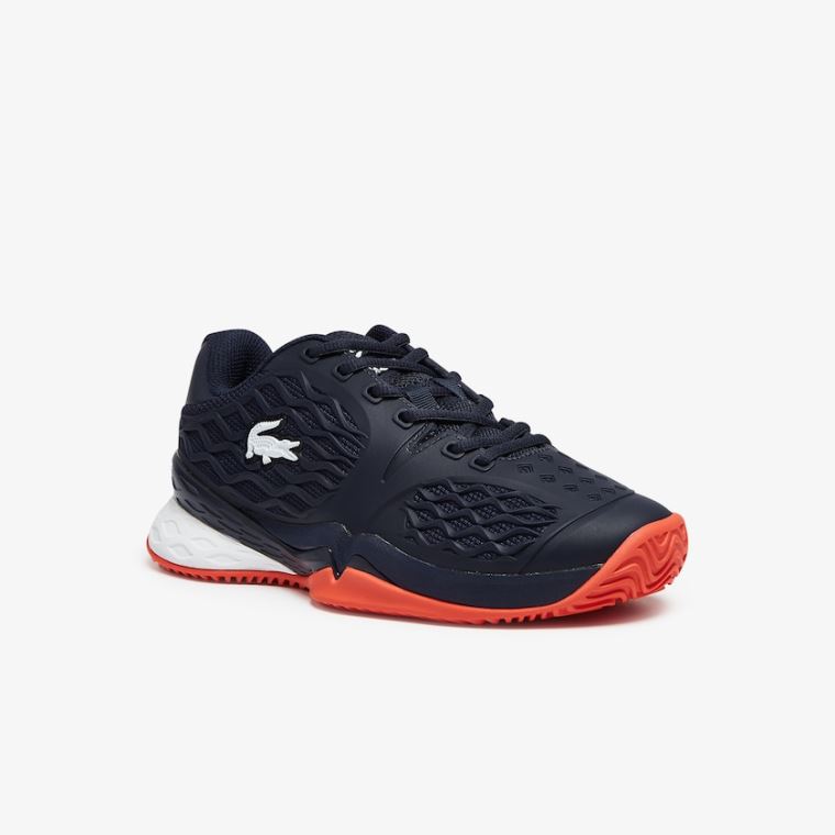 Lacoste LC Scale Roland Garros Tekstil Sneakers Marineblå Rød | 9UZYlQAl