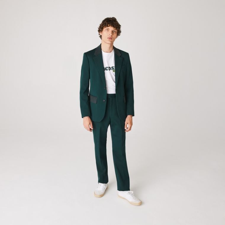 Lacoste LIVE Bomull Cloth Suit Jacket Grønn | H9rAafTs