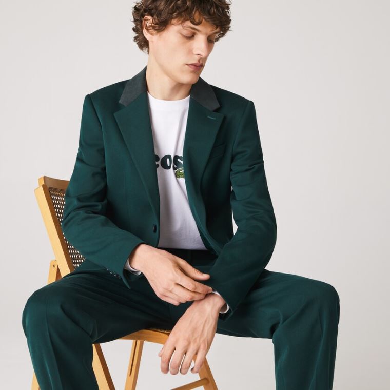 Lacoste LIVE Bomull Cloth Suit Jacket Grønn | H9rAafTs