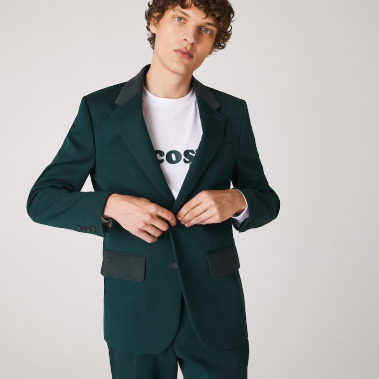 Lacoste LIVE Bomull Cloth Suit Jacket Grønn | H9rAafTs