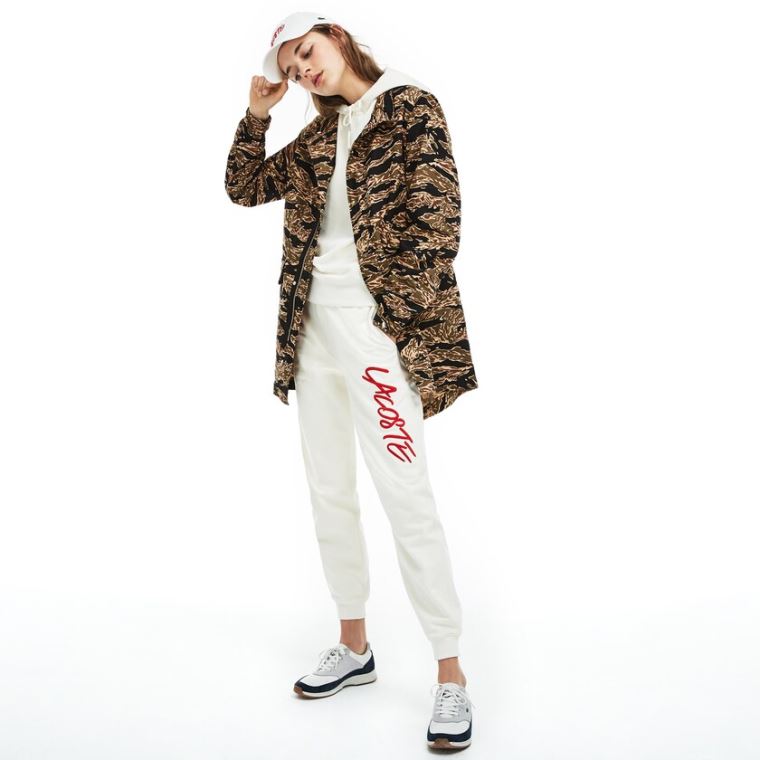 Lacoste LIVE Camouflage Parka Svarte Hvite | 3fRdxKo8