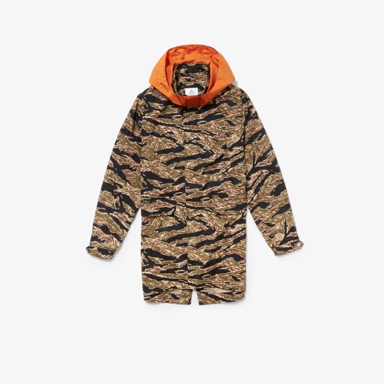 Lacoste LIVE Camouflage Parka Svarte Hvite | 3fRdxKo8