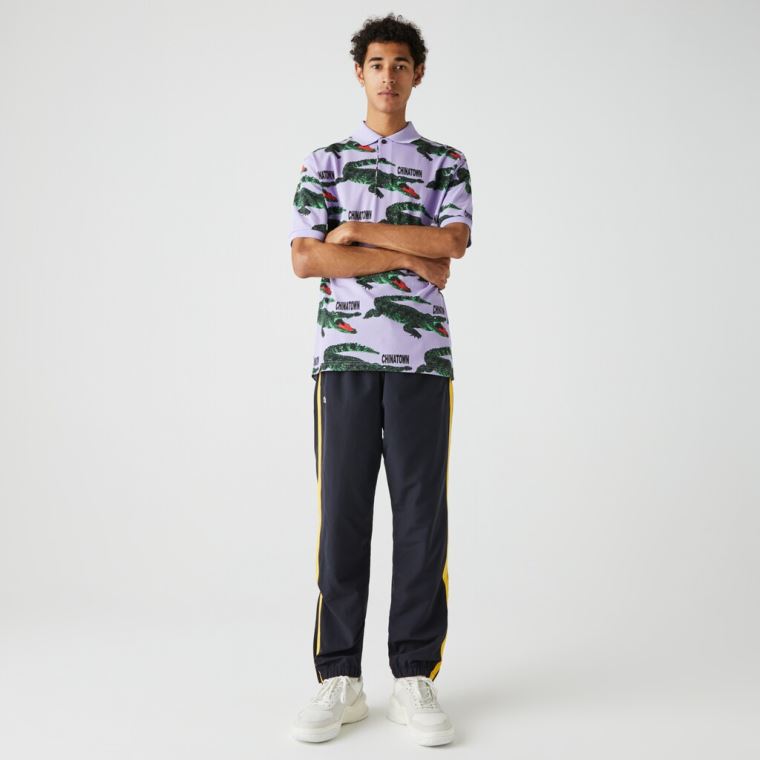 Lacoste LIVE Chinatown Market Collaboration Loose Fit Polo Shirt Hvite Rød | grUsFmBY