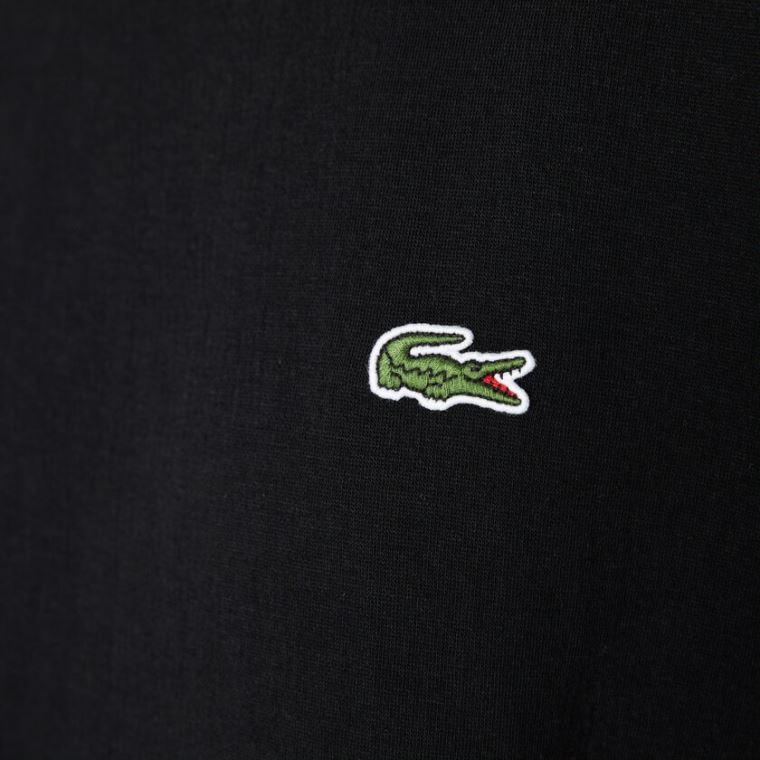 Lacoste LIVE Crew Neck Embroidered Bomull Blend Sweatshirt Svarte | EUY1DKMT