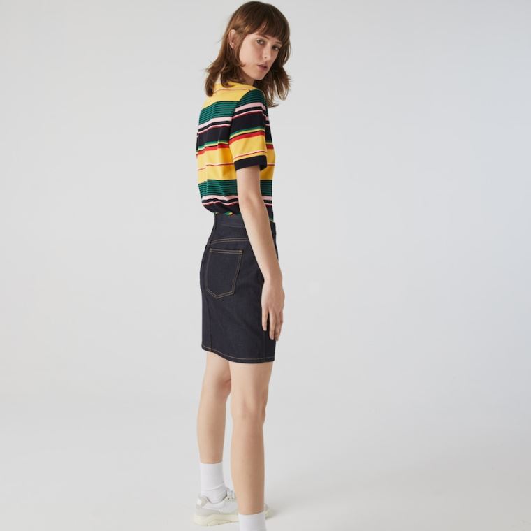 Lacoste LIVE Dark Denim Mini-Skirt Blå | uaWvnz8K