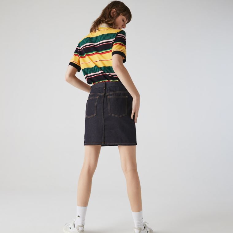 Lacoste LIVE Dark Denim Mini-Skirt Blå | uaWvnz8K