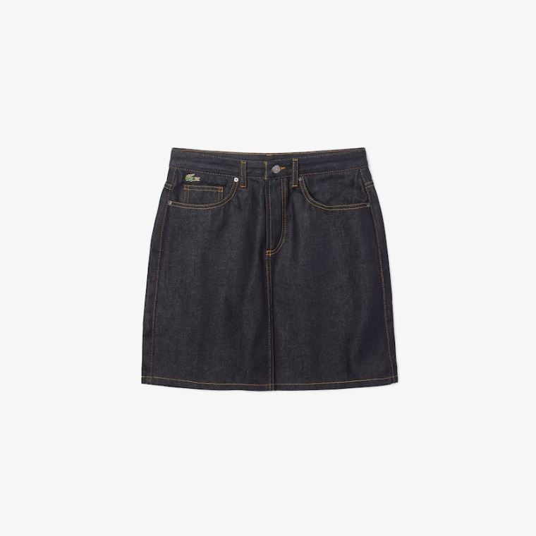 Lacoste LIVE Dark Denim Mini-Skirt Blå | uaWvnz8K