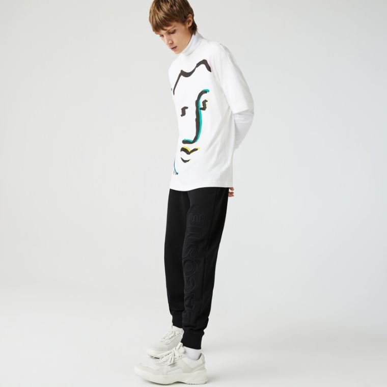 Lacoste LIVE Embroidered Bomull Blend Tracksuit Pants Svarte | N1ic4Yip