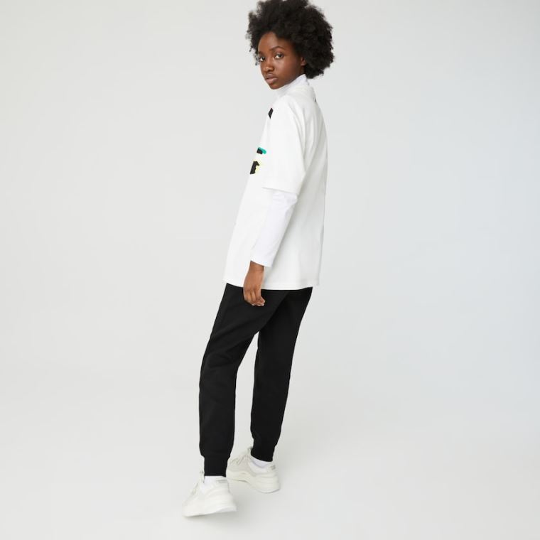 Lacoste LIVE Embroidered Bomull Blend Tracksuit Pants Svarte | N1ic4Yip