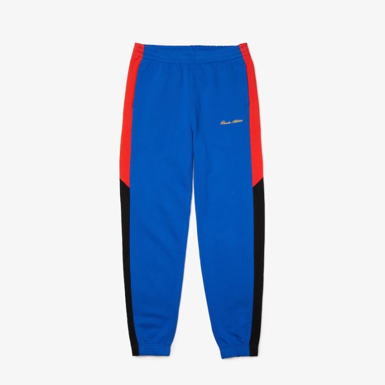 Lacoste LIVE Embroidered Two-Tone Track Pants Blå Hvite | QB8PCuEc