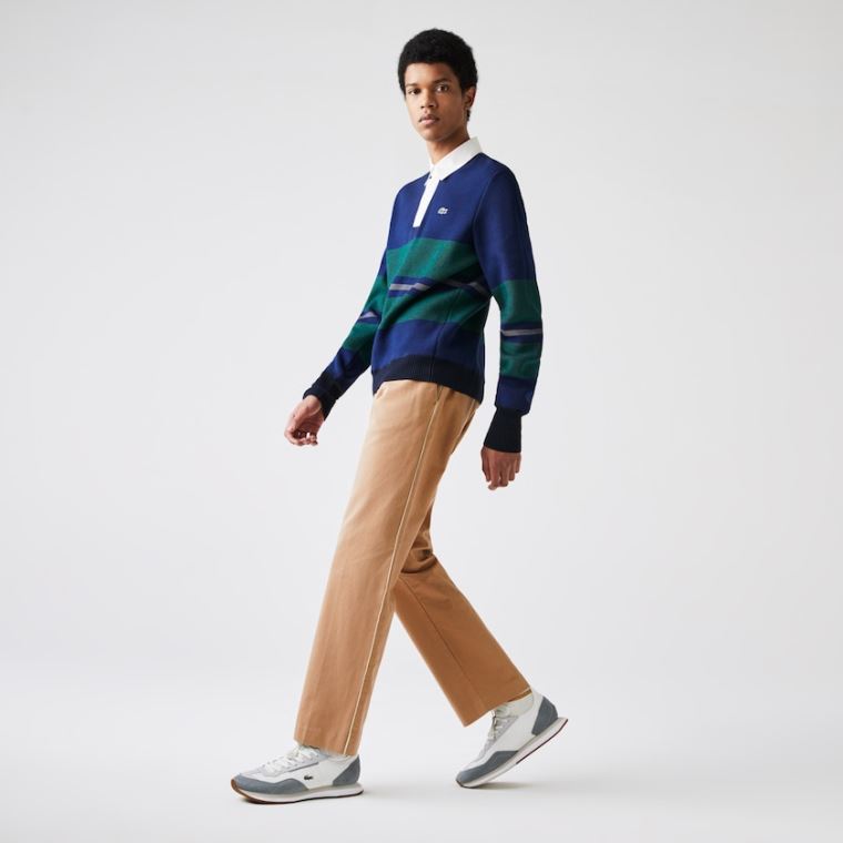 Lacoste LIVE Five-Pocket Chino Pants Beige | 0TEdQ7iI