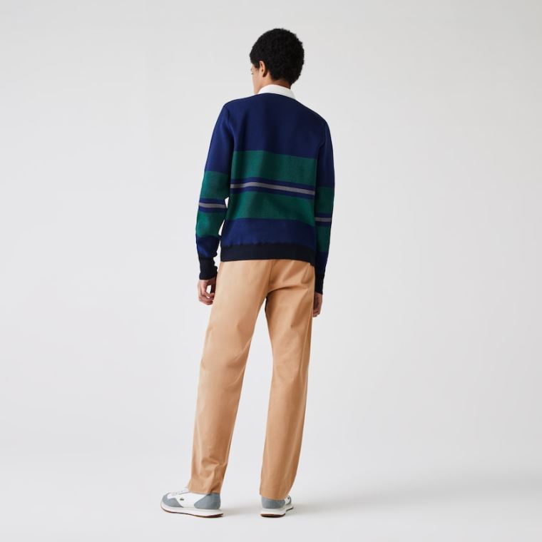 Lacoste LIVE Five-Pocket Chino Pants Beige | 0TEdQ7iI