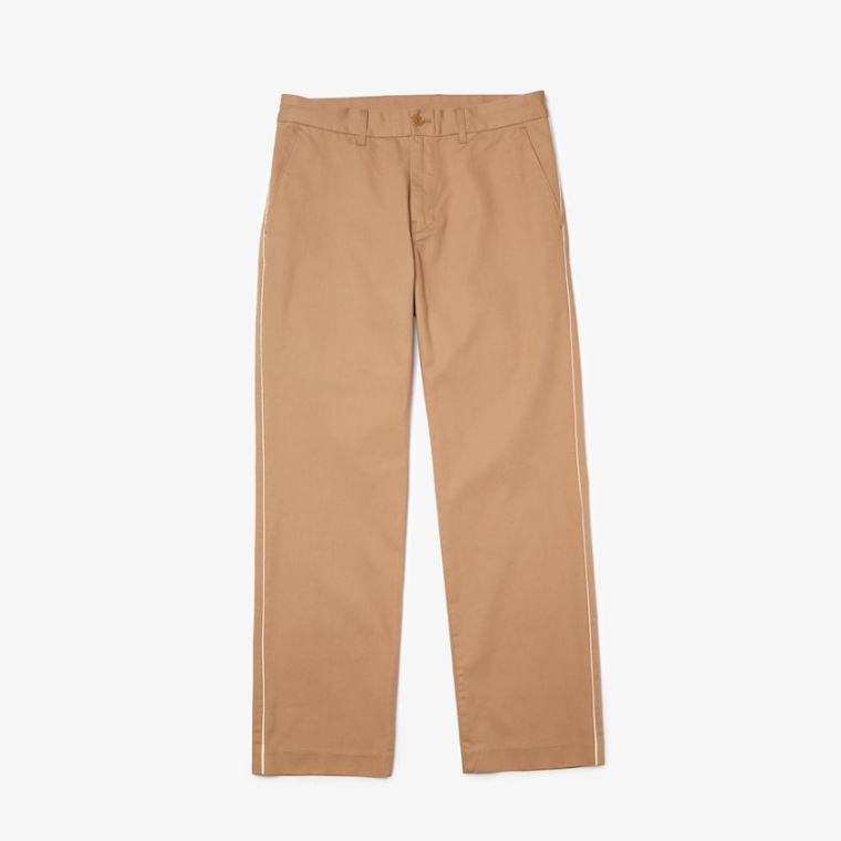 Lacoste LIVE Five-Pocket Chino Pants Beige | 0TEdQ7iI