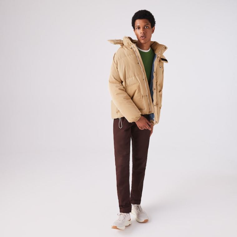 Lacoste LIVE Hette Kort Jacket Beige | QCLt2957