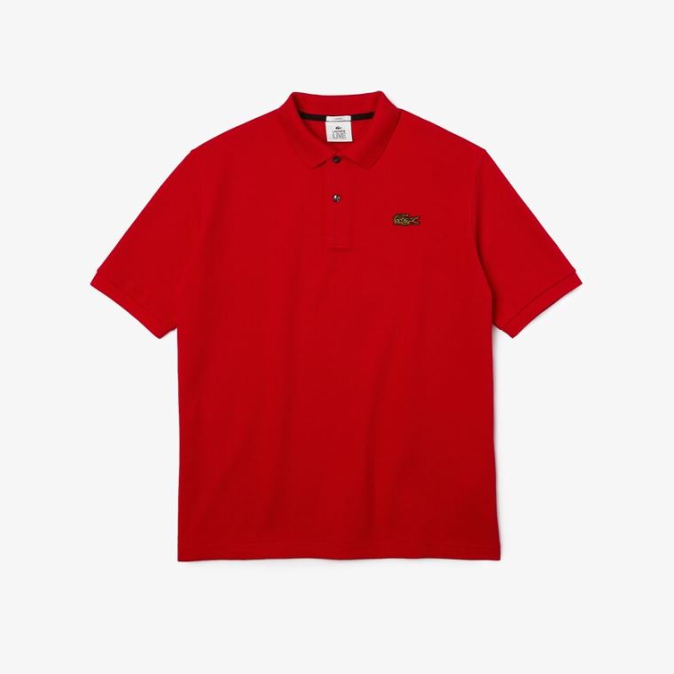 Lacoste LIVE Loose Fit Bomull Piqué Polo Shirt Rød | 53aL5ILu