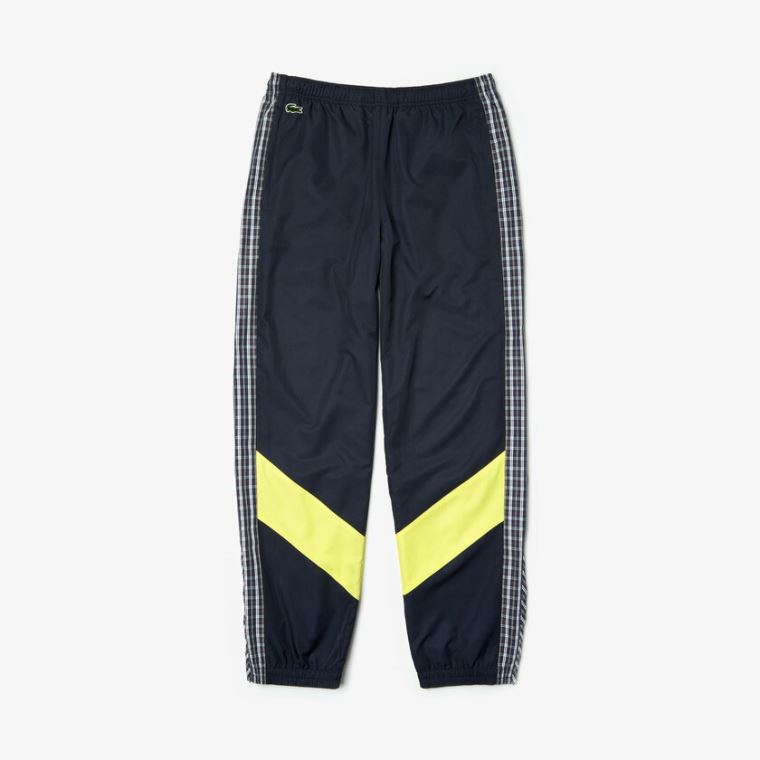 Lacoste LIVE Patchwork Trackpants Blå Gul Hvite | n3jLplHu