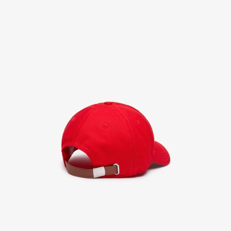 Lacoste LIVE Signature Bomull Cap Rød Svarte | HqU8c9Gc