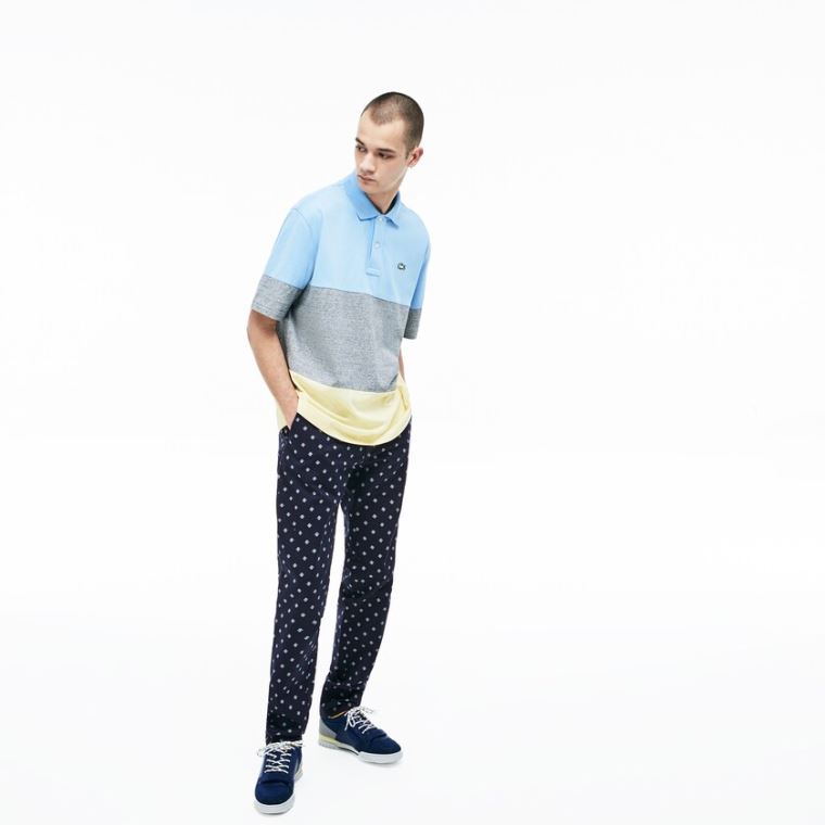 Lacoste LIVE Skinny Fit Chinos Marineblå Blå Hvite | HxHJTOxG