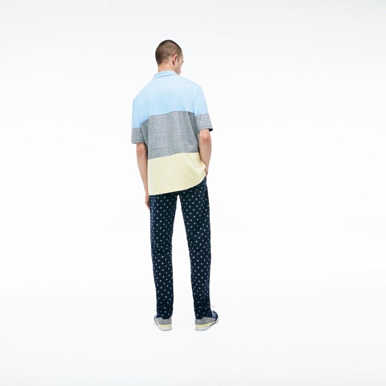 Lacoste LIVE Skinny Fit Chinos Marineblå Blå Hvite | HxHJTOxG