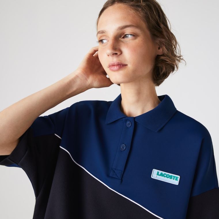 Lacoste LIVE Two-Tone Fleece And Neoprene Polo Kjoler Marineblå Blå Blå | z5zgvNMQ