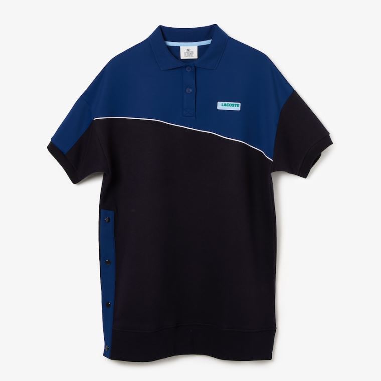 Lacoste LIVE Two-Tone Fleece And Neoprene Polo Kjoler Marineblå Blå Blå | z5zgvNMQ