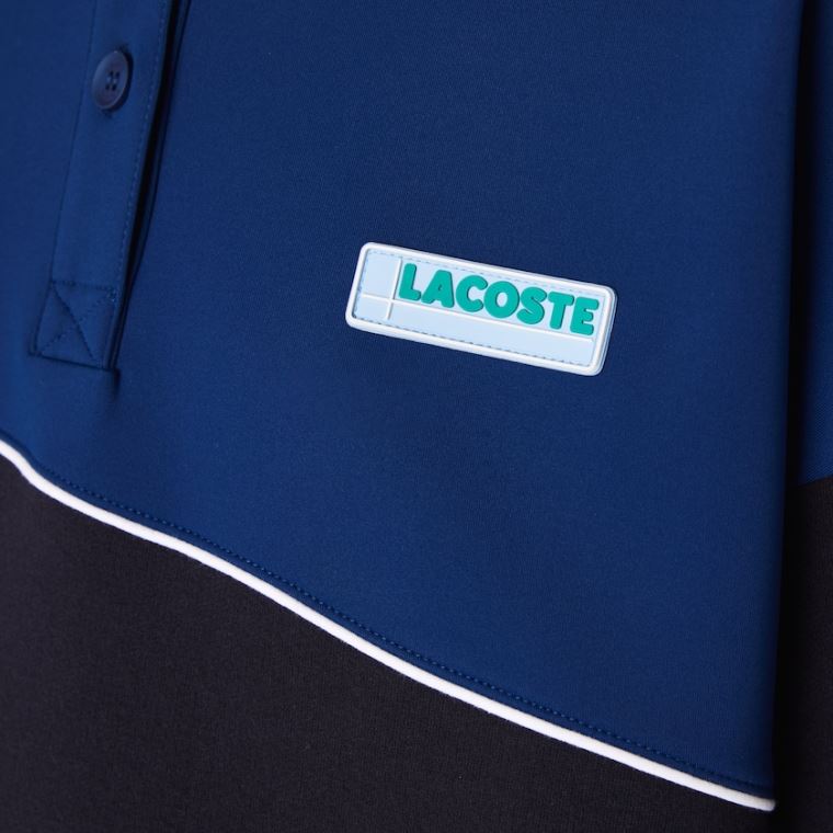 Lacoste LIVE Two-Tone Fleece And Neoprene Polo Kjoler Marineblå Blå Blå | z5zgvNMQ