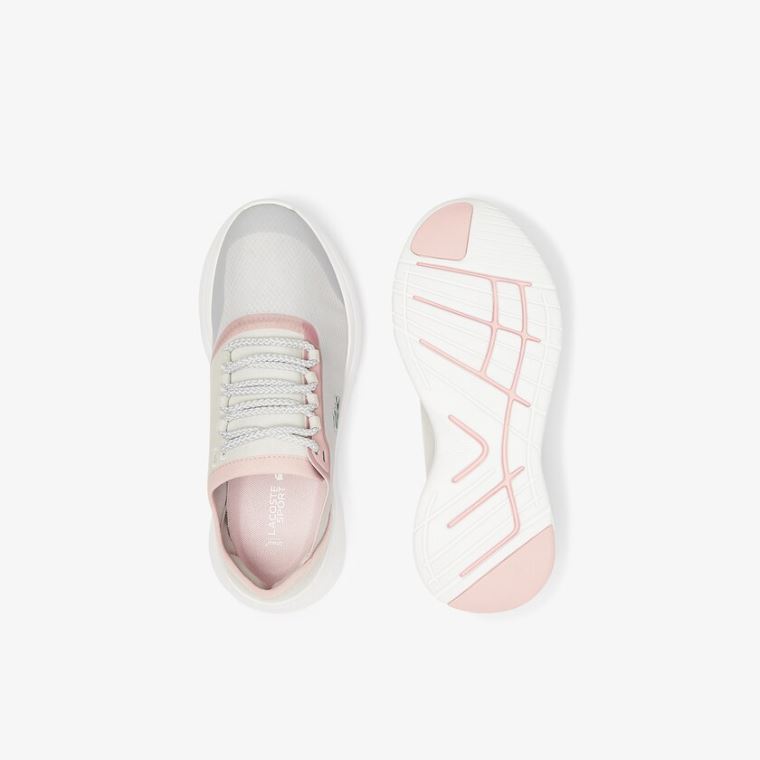 Lacoste LT Fit Syntetisk and Tekstil Sneakers Lyse Grå Lyse Rosa | W3AgGAHq