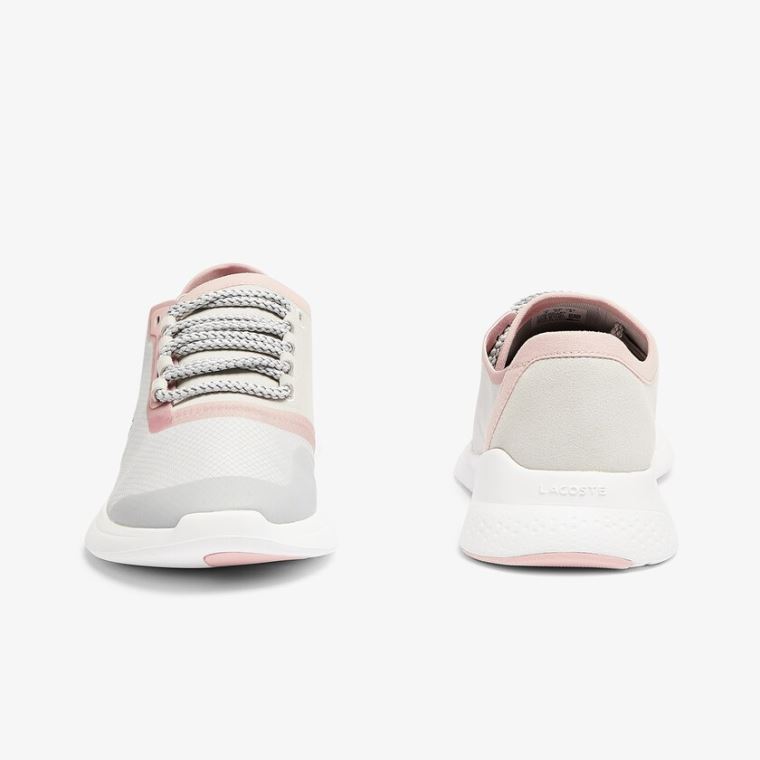 Lacoste LT Fit Syntetisk and Tekstil Sneakers Lyse Grå Lyse Rosa | W3AgGAHq