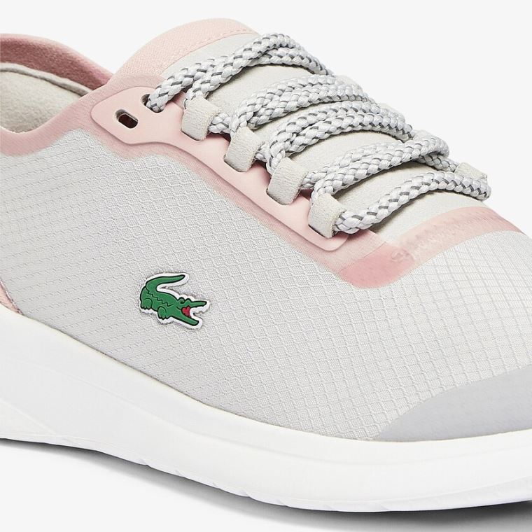 Lacoste LT Fit Syntetisk and Tekstil Sneakers Lyse Grå Lyse Rosa | W3AgGAHq