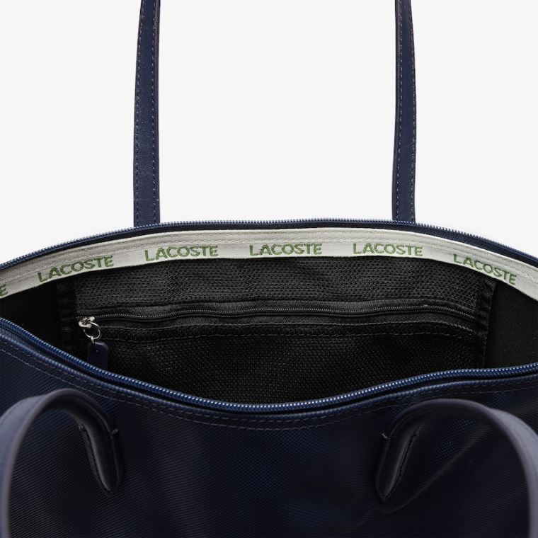 Lacoste L.12.12 Concept Vertical Zip Tote Bag Marineblå Blå | HJUW2cqE