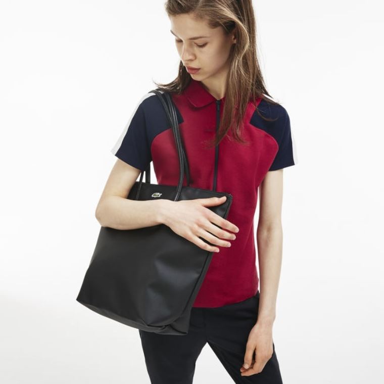 Lacoste L.12.12 Concept Vertical Zip Tote Bag Svarte | KP32jCs5