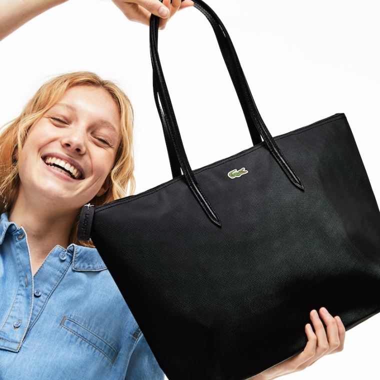 Lacoste L.12.12 Concept Zip Tote Bag Svarte | Z6UBFKwS